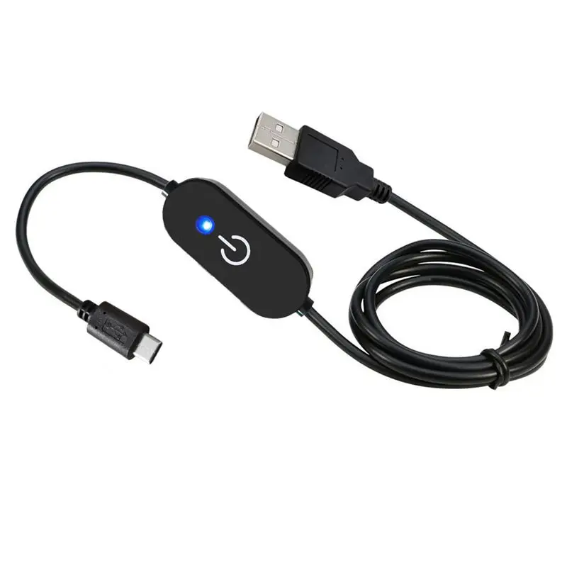USB 2.0 A Male to Type-C Touch Dimming Switch Controller With Blue Indicator Light, Memory Connected Light Strip, No Flicker 3A