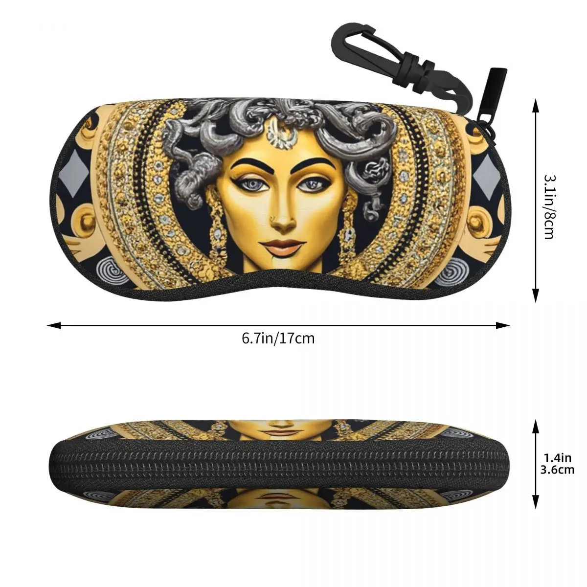 Ancient Greece Medusa Gorgon Vintage Style Shell Glasses Case Protective Sunglasses Box Women Men Soft Eyeglasses Bag