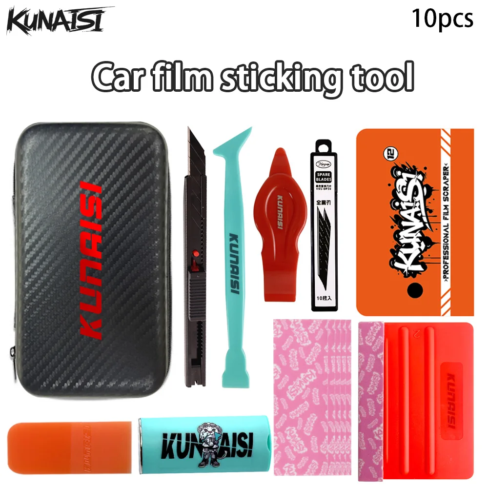 KUNAISI Professional Automotive Vinyl Wrap Tool Kit, Complete Car Wrap Film Application Tool Set with Squeegee Scrapers for PPF