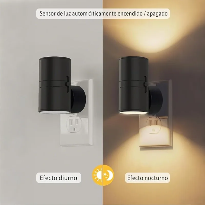 Luz nocturna con enchufe Star Dream, luz nocturna Retro con Sensor de atardecer al amanecer, brillo ajustable de 0-100LM, adecuada para escaleras