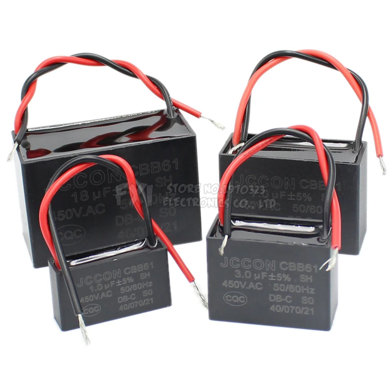 Capacitor de partida cbb61, 450v, 0.8/1/1.5/1.8/2/2.5/3/4/5/6/7/8/10/12/15/18/20uf, ventilador igmopnrq, motor de exaustão de teto, capacitor de