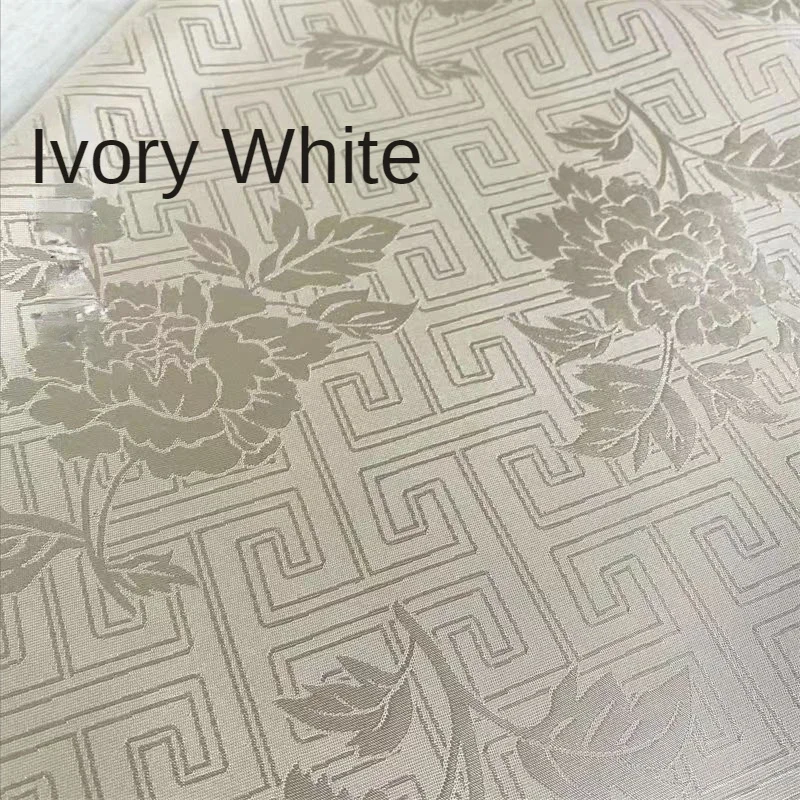 Jacquard Fabric By The Meter for Dresses Cheongsam Diy Clothes Sewing Flowers Peony Opaque Summer Cloth Blue White Silky Textile