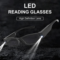LED Presbyopic Glasses  Reading Newspaper Lighting Magnifier  Glasses with Lights  Reading Glasses +1.0 To +4.0