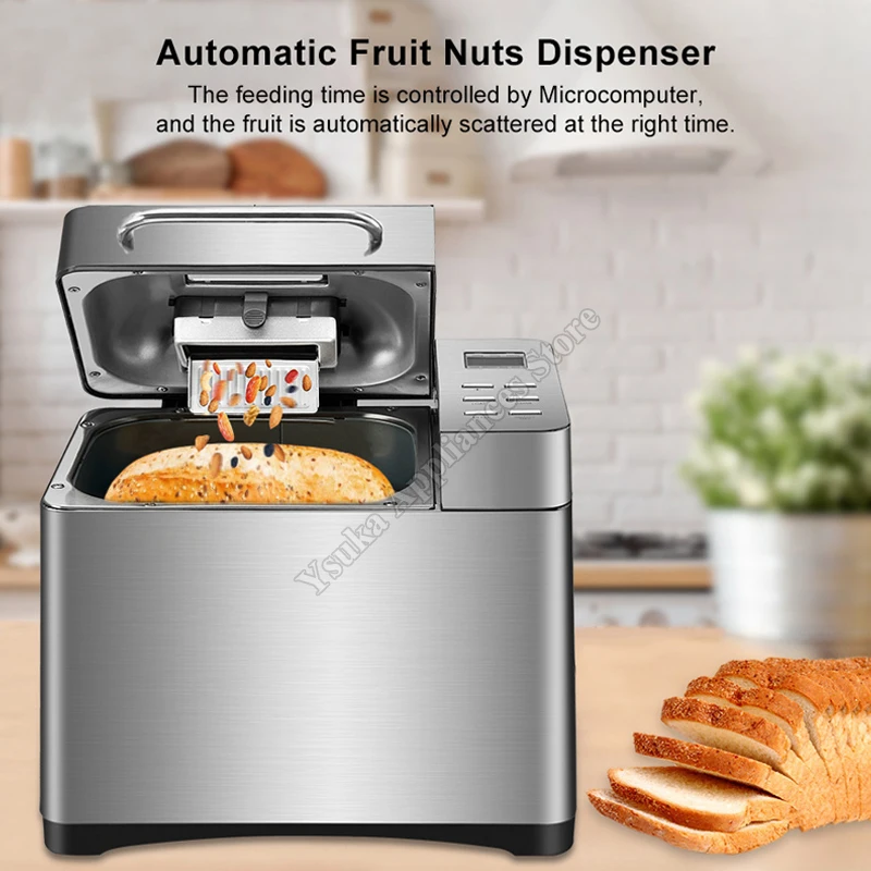 Household Bread Machine Full-automatic Intelligent Flour Leaver Multifunctional Small Breakfast Bread Machine