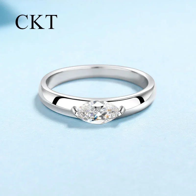 

18K White Gold Platinum 0.5 Carat Moissanite Diamond Ring for Women Pt950 Niche Luxury Sparkling Wedding Bands Fine Jewelry