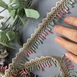 1 Yards Gold Thread Lace Water Soluble Bar Code Four-Color Heavy Work Hollow Embroidery Garment Children's Accessories Webbing
