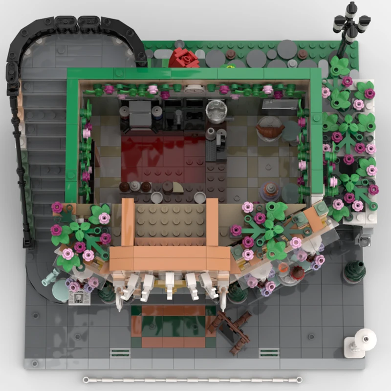 1802 PCS Modular Construction Café V2 Groundfloor - Modification of Set 10362 MOC Customize Modular DIY Boys Toy Christmas Gift
