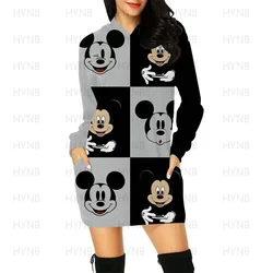 Elegant Dresses for Women Mini Dress Sexy Hoodie Minnie Mouse Chic Woman Evening Mickey 2022 Long Sleeves Clothes Sweater Dress