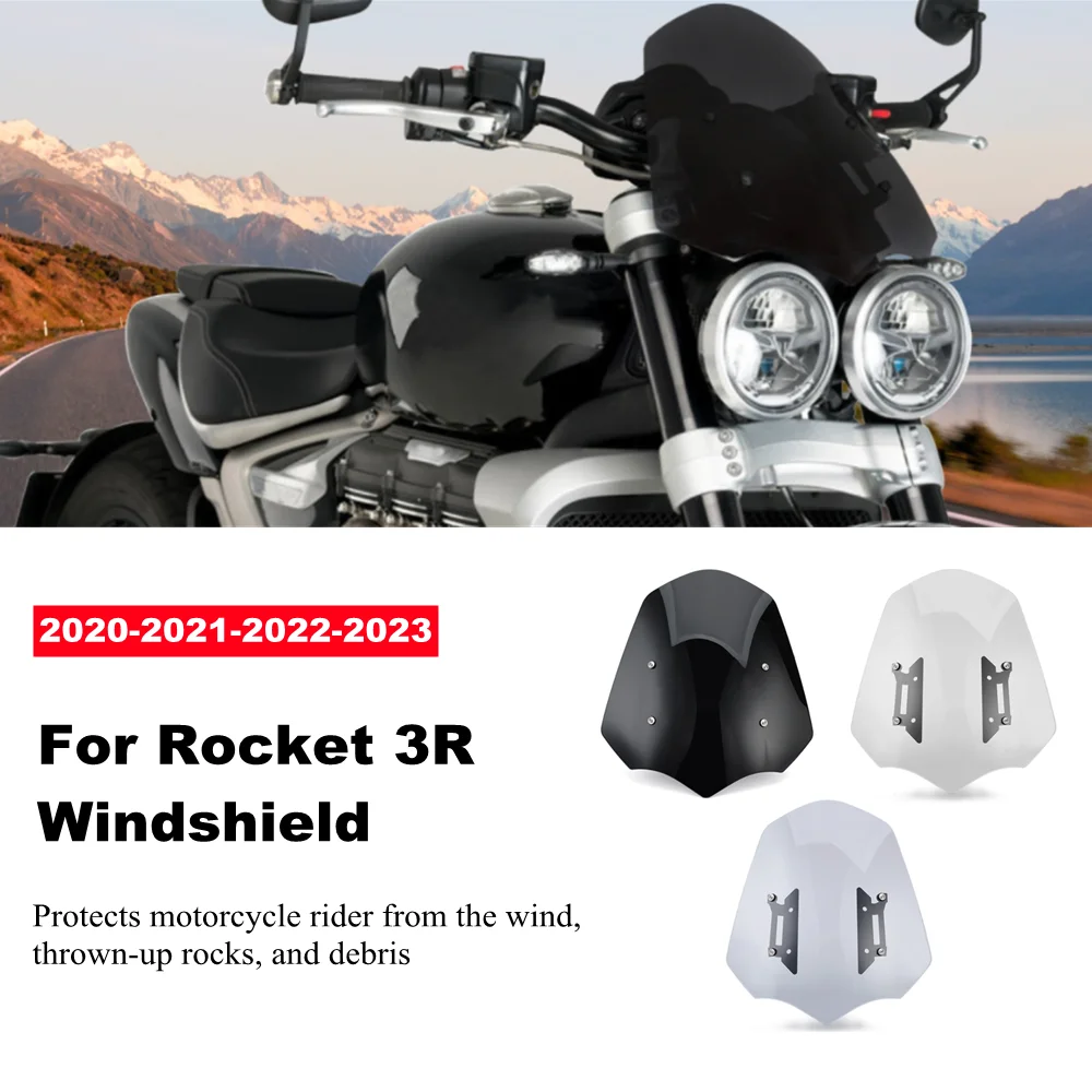 Windshield Windscreen For Triumph Rocket 3R 2020 2021 2022 2023 Wind Deflector Shield Screen with Bracket Motorcycle Accessories