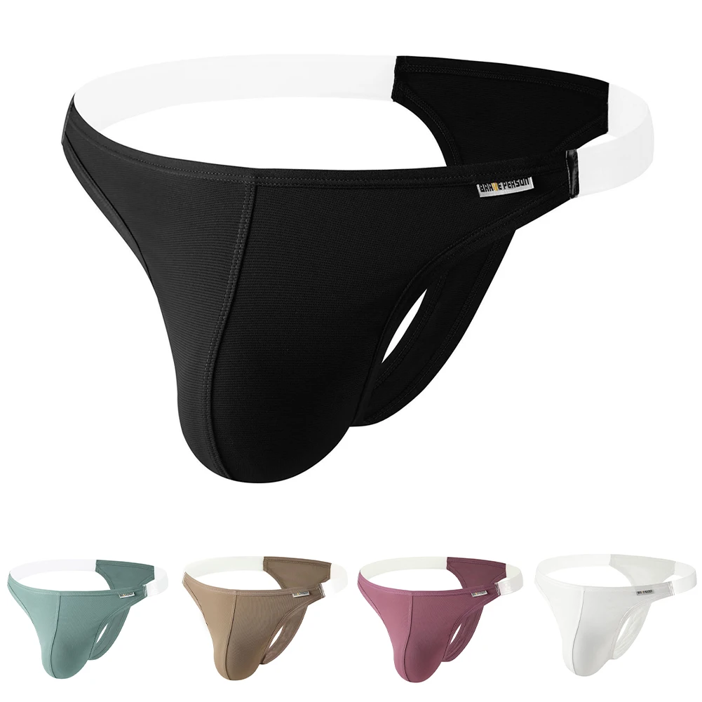 

Men Thong Underwear with Mesh Linings and Low Waist Construction for Enhanced Breathability and Range of Motion