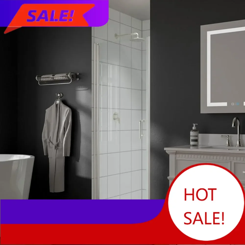 

Bestseller28-30" w x 72" h frameless pivot shower door, 1/4" (6mm) clear sgcc tempered glass shower door, pivot swing shower gla