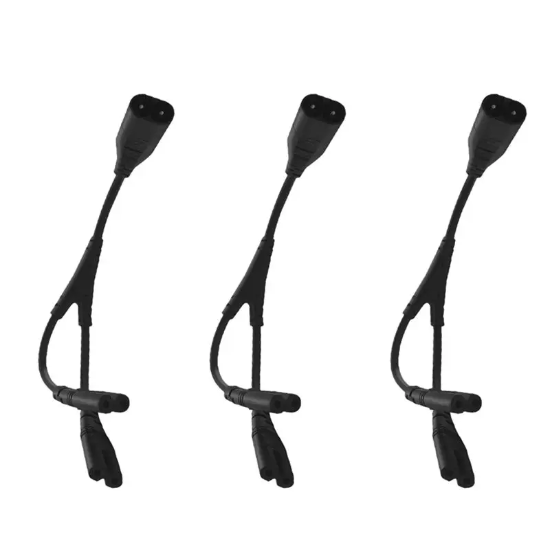 ABKN-3X IEC320 C8 To 2X C7 Y Split AC Power Cord, IEC Figure 8 Male To 2 Female 1 In 2 Out AC Power Cable