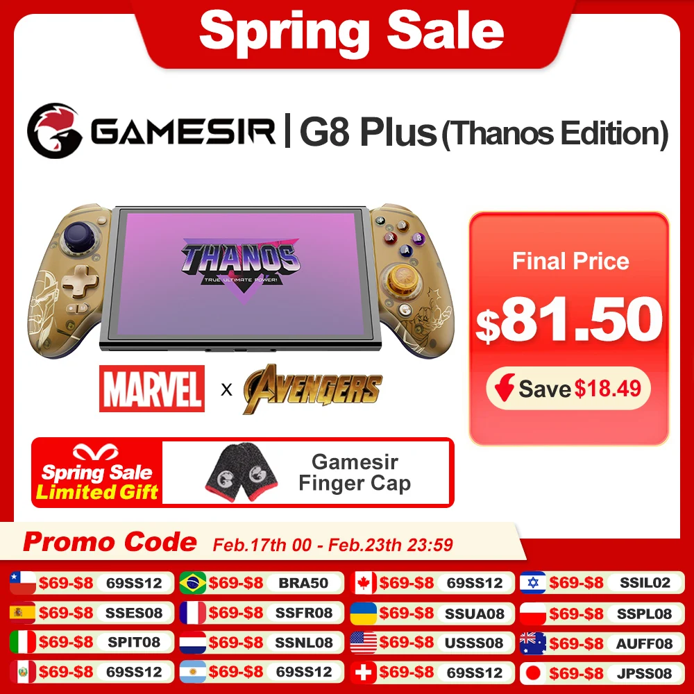 Gamesir g8 plus marvel thanos edição limitada sem fio controlador de jogos móvel gamepad para nintendo switch tablet smartphone pc