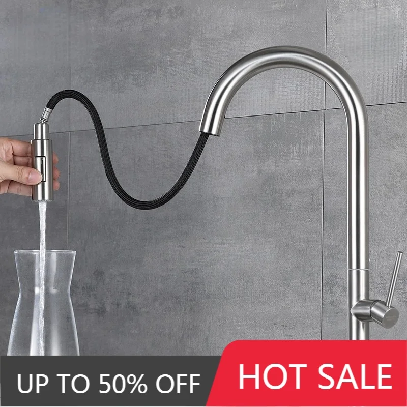 

Nickel Pull Out Kitchen Faucet Brushed Gold Sink Faucet Mixer Tap 360 degree rotation torneira cozinha mixer taps Kitchen Tap