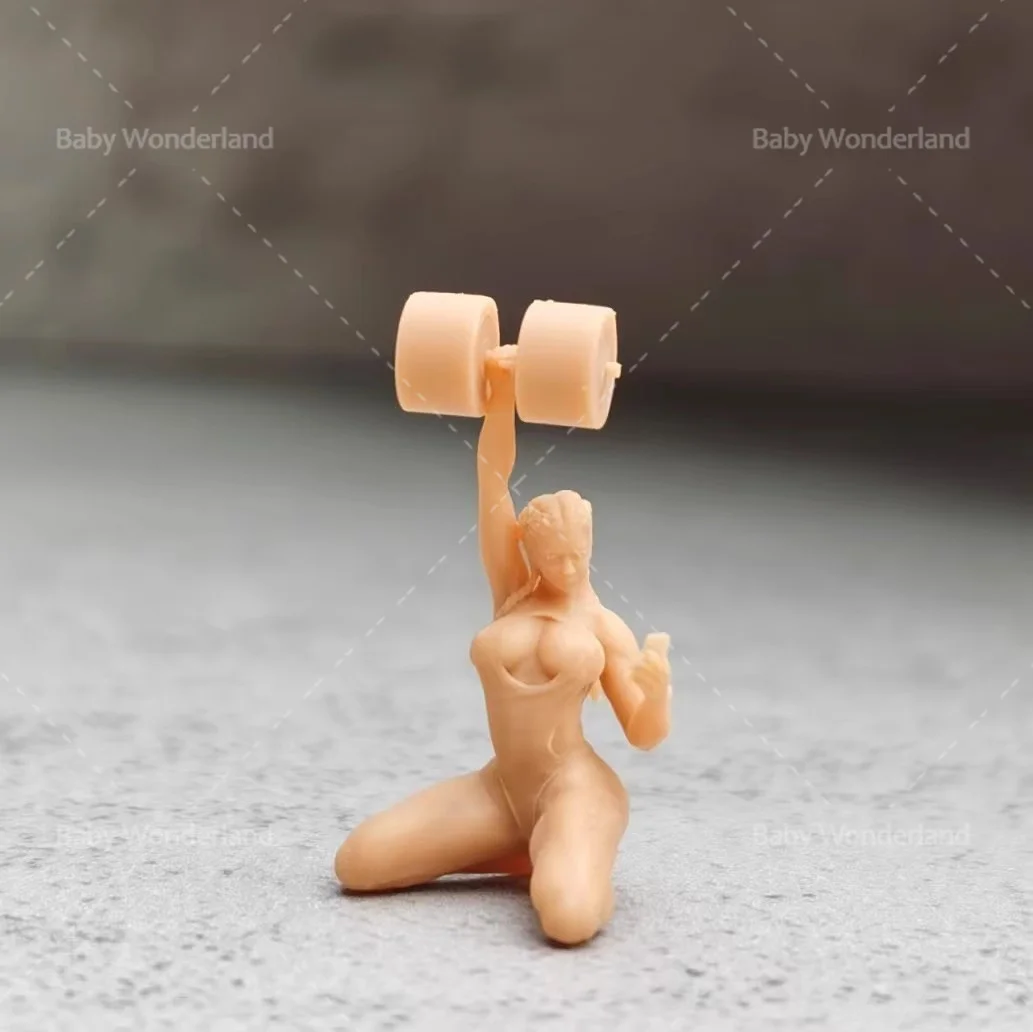 1/64 Fitness Equipment Sexy Beauty Set Gym Scene Figure Model Unpainted Creative Photography Scene Toys Dolls - Image 3