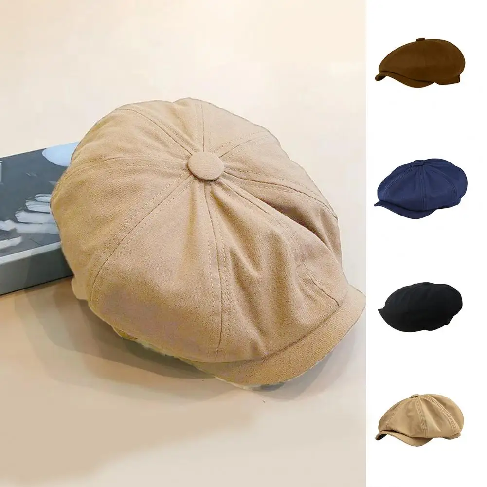 النمط البريطاني موزع الصحف قبعة الرجال القطن أسكوت قبعة أبي خمر العلامة التجارية الجديدة الربيع قبعة مسطحة الكاكي 2025 مثمنة الربيع الصيف