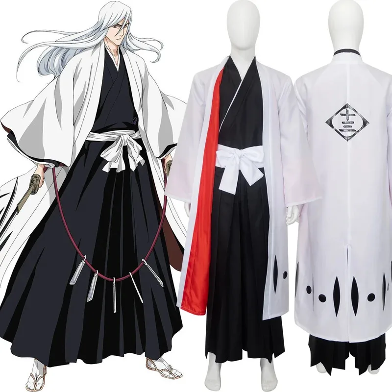 BLEACH 13th Division Captain Jushiro Ukitake 코스프레 의상 시로우짱 시니가미 캡틴 Shihakusho Kimnono