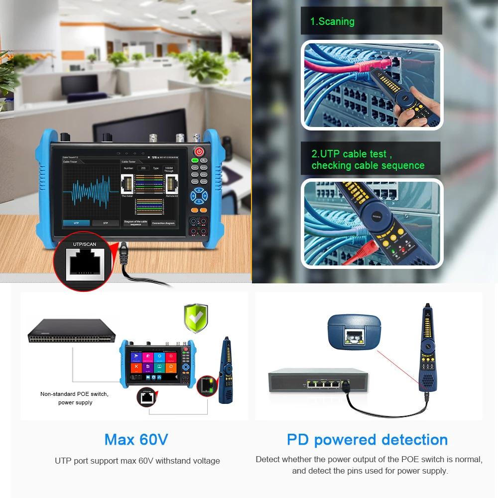 8K PoE++CCTV Tester IPC-9800Pro 7