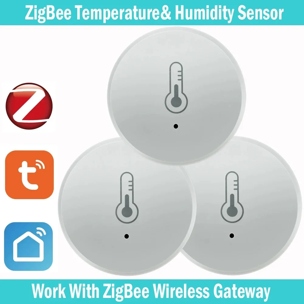 Tuya Zigbee temperatuur- en vochtigheidssensor Spraakbesturing Intelligente thuishygrometer Real-time monitoring Stem zonder batterij - afbeelding 1