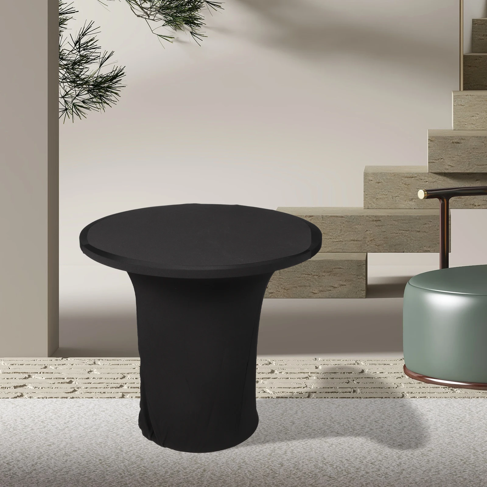 

Stretch Table Cover White Tablecloth Birthday Map Christmas Tablecloths for Elastic Round Banquet Waterproof Dining