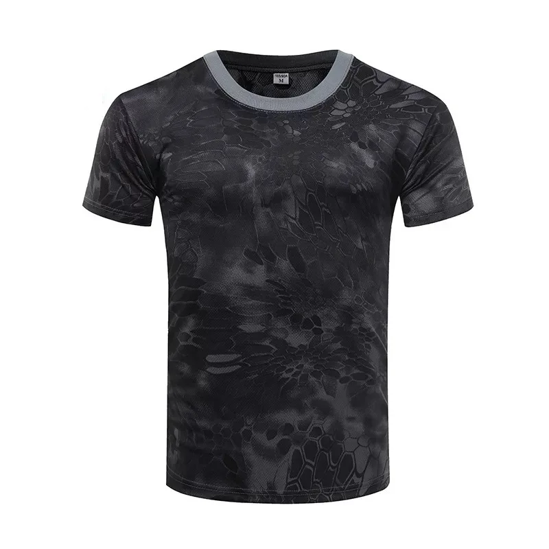 Old Army Camouflage Summer Men's T-Shirt Retro Casual Outdoor Universal Work Wear Loose Oversized Top Short Sleeve Clothing