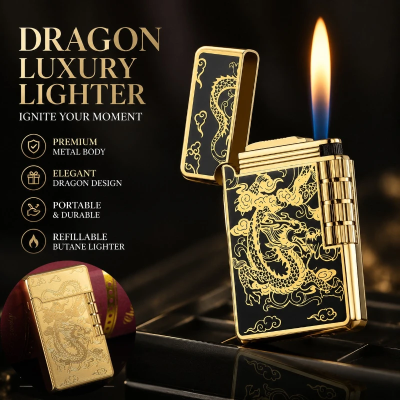 Steel Tone Grinding Wheel Open Flame Gas Lighter Side Slide Oblique Fire Metal Torch Lighter Cigarette Gift Men Gadget Birthday