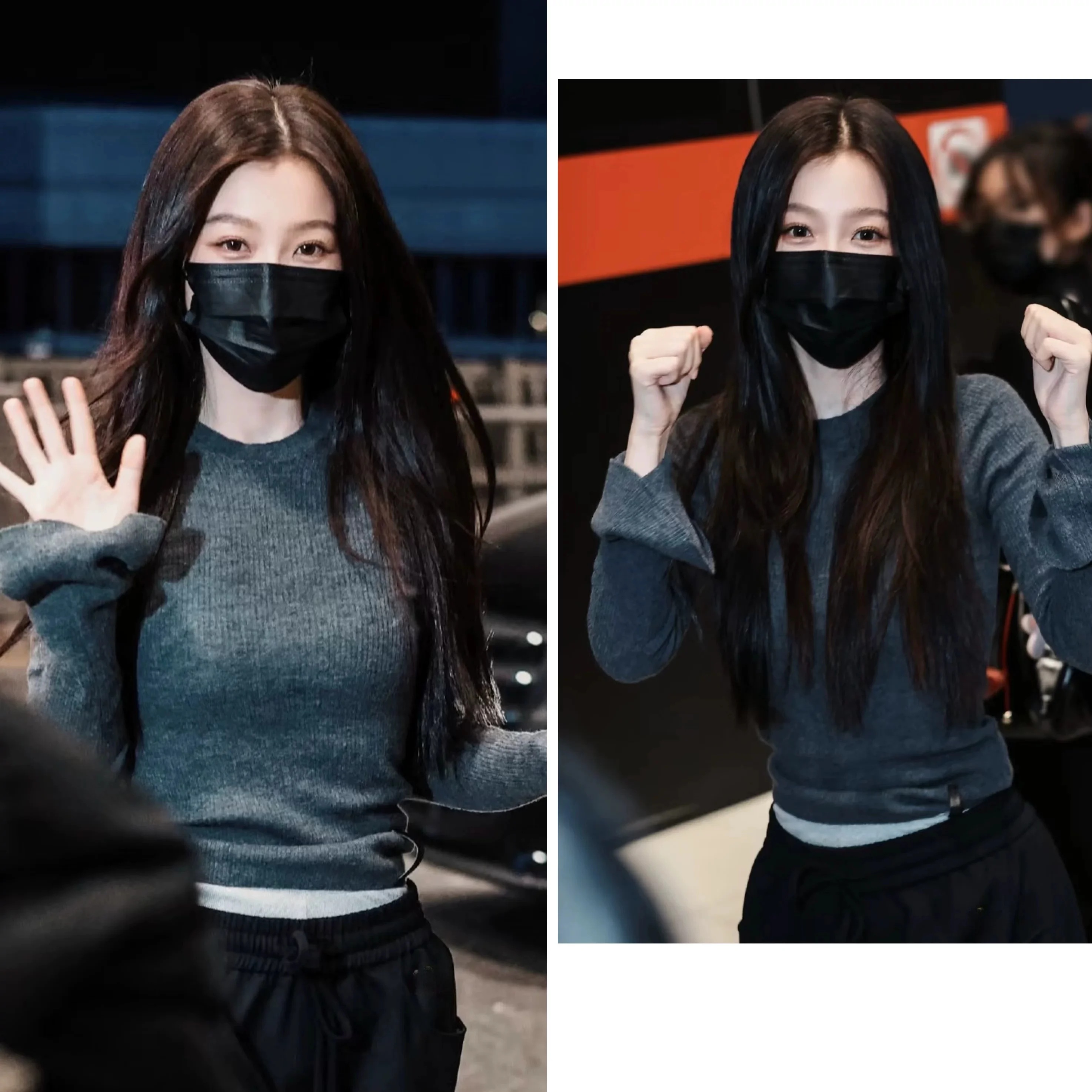 

Slim Fit Bell Sve Knitted Sweater round Ne Long Sve ey Celebri Yu uxin Sle Women's Faion Autumn Winter Top