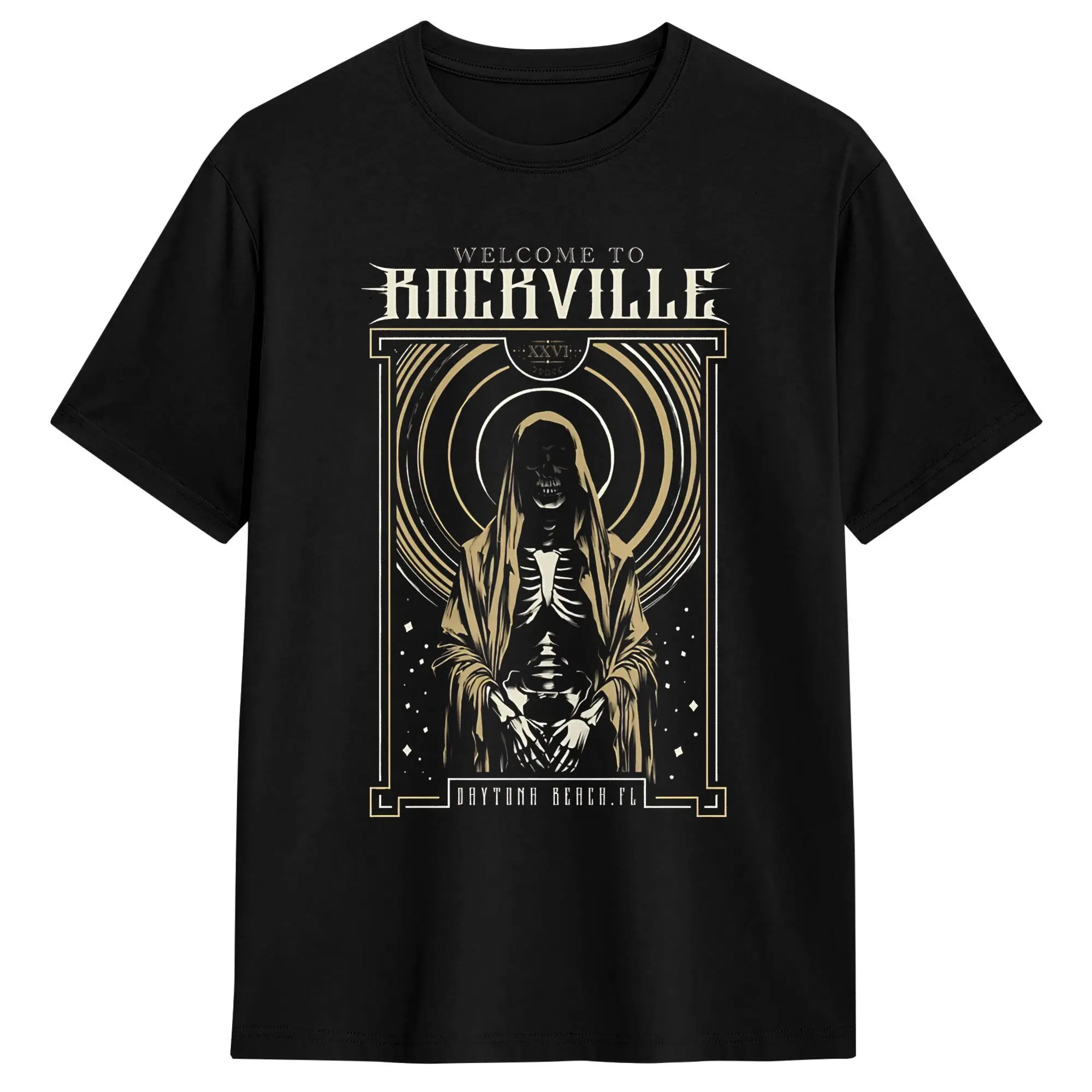 Camiseta para hombre Welcome to Rockville Music Party, camiseta divertida Daytona, camisetas de manga corta con cuello redondo, ropa 100% de algodón 6XL