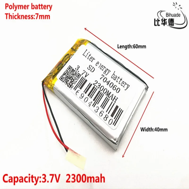 3.7V litowo polimerowa bateria 704060 074060 2300mah MP5 7 cal MP4 navigator produkty bezpieczeństwa