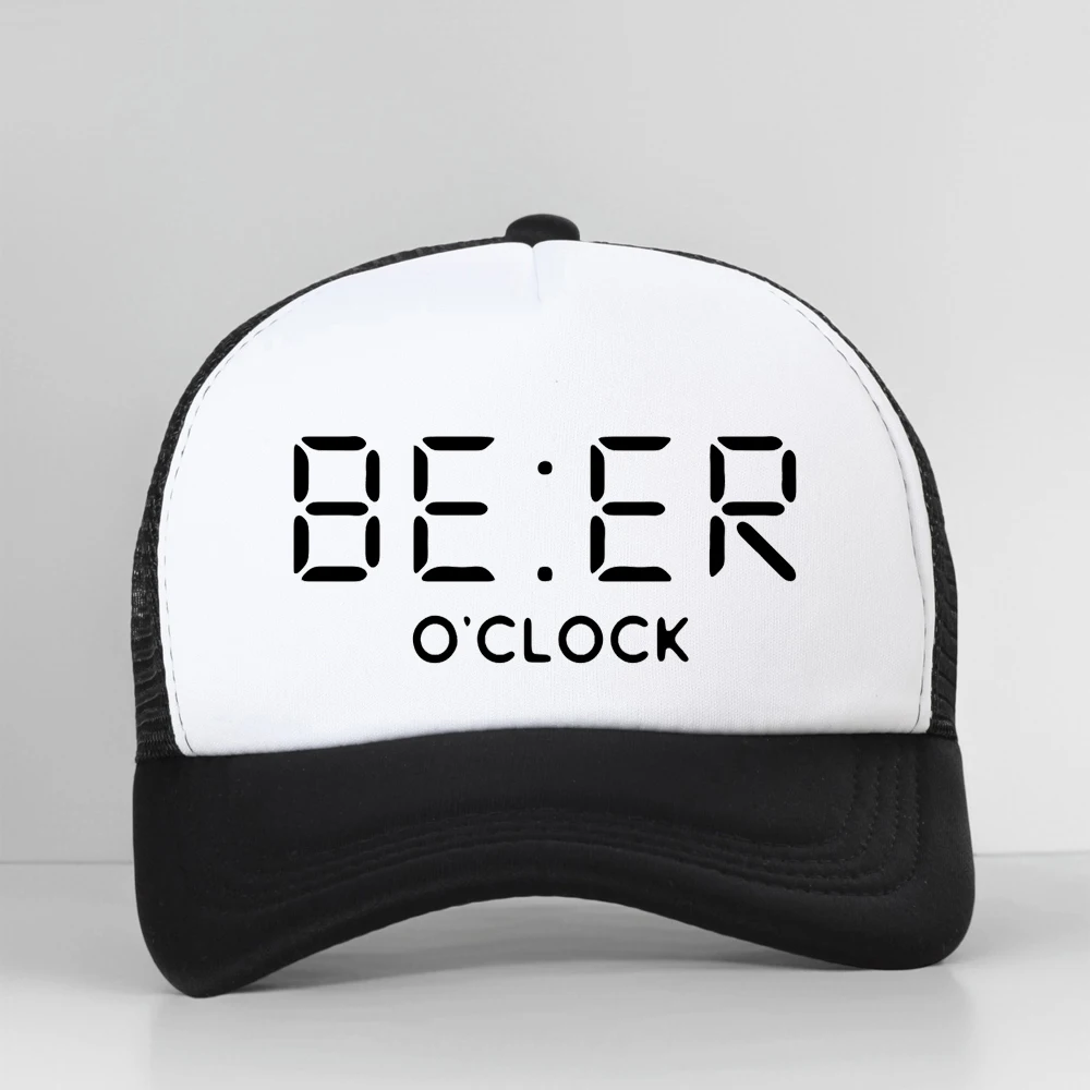 

BEER O'CLOCK Print Baseball Cap Cool Summer Funny Unisex Fashion Adjustable Snapback Hat