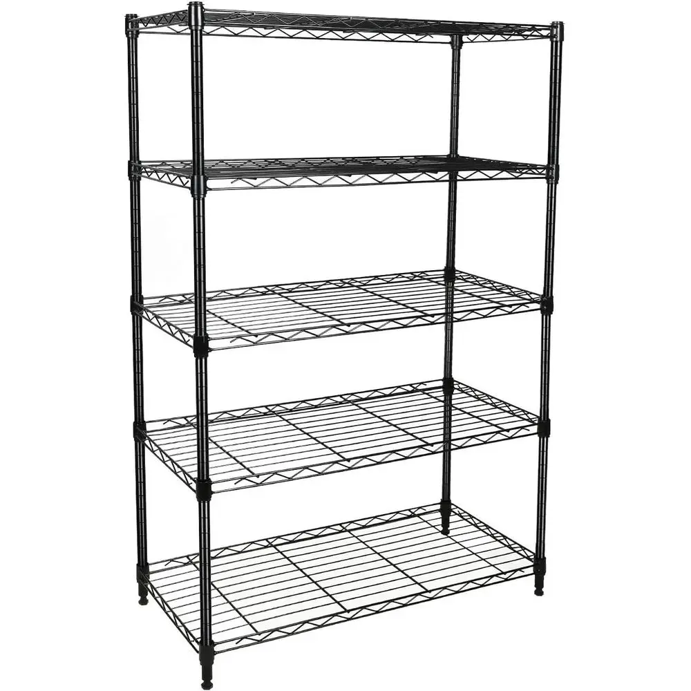 

Heavy Duty 5-Shel Storage Shelving Unit, 1250lbs Loading Capacity, 29.92 D x 13.98 W x 61.09 H, Black