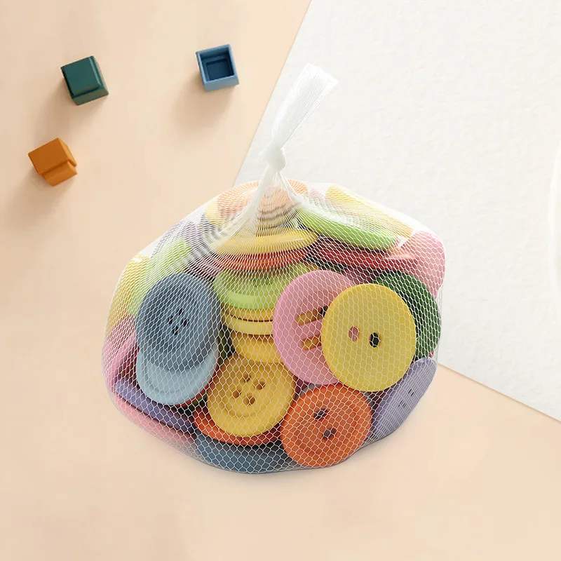 New Style Spot High-value Color Large Buttons Puzzle Wear Buttons Fine Movement Training Finger String Rope Line Buttons