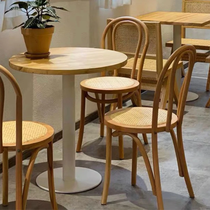 Dining Wooden Chair Kitchen Rattan Accent Outdoor Waiting Chair Hotel Restaurant Sillas Para Comedor Dining Room Sets Furniture