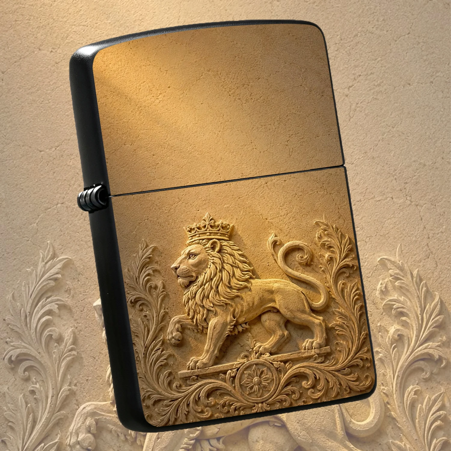 Retro Embossed Crowned Lion Pattern Lighter, Exquisite Crafted Decorative Portable Igniter, Suitable For Daily Gathering Business Occasion, Durable Elegant Stylish, Great For Personal Using To Show Your Taste, Also A Nice Present Choice For