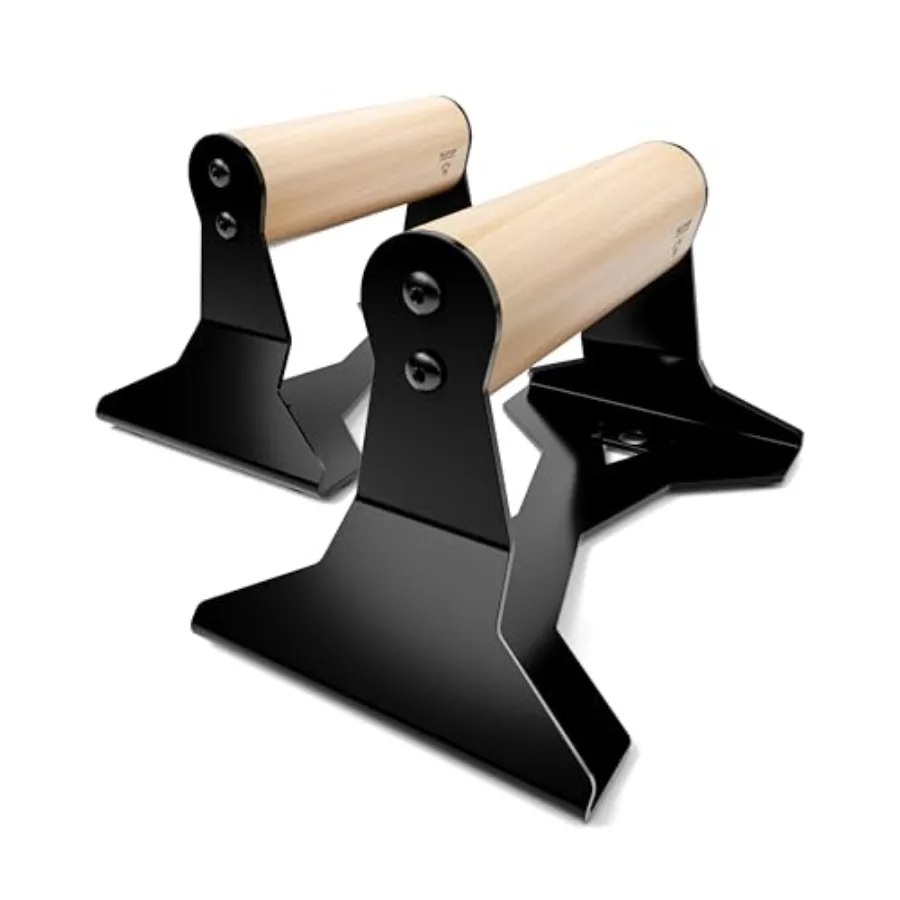 

PULLUP DIP Parallettes - Push Up Handles with Ergonomic Wooden Handles Heavy-Duty Steel - Non-slip Parallettes Bars for Strengt