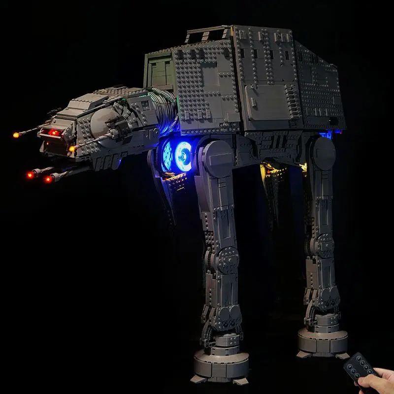 6782PCS AT-AT Walker 75313 Hoth Model with Optional LED Lights, Large Snowtrooper Assault Mech Building Set