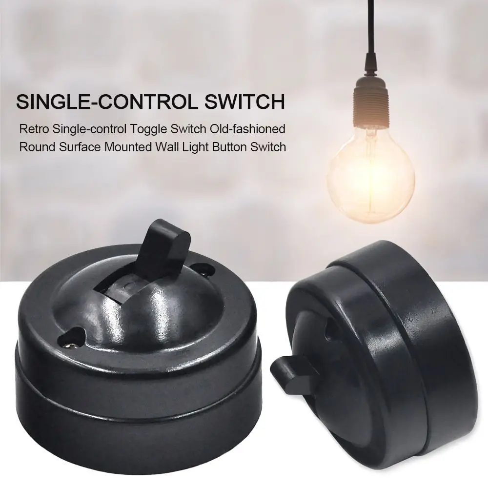 Picture 4: Round 6A Surface Mounted Wall Button Switch Light Single-control Switch Toggle Switch