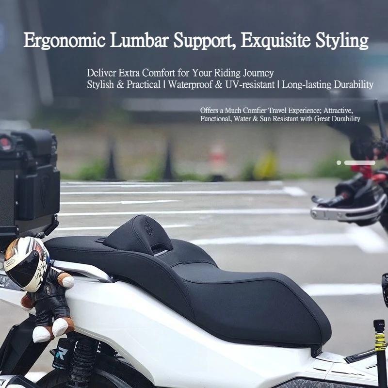 Motorcycle Modified Seat With Lumbar Support Soft Latex Cushion Fits Honda NWG150 Anti-slip Comfort Replacement Seat Pad