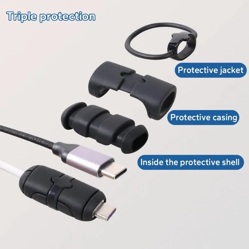 Anti-break Protective Case Silicone Mobile Phone Charger Cable Protector Cover Wire Winder for iPhone Samsung Cord Sleeve