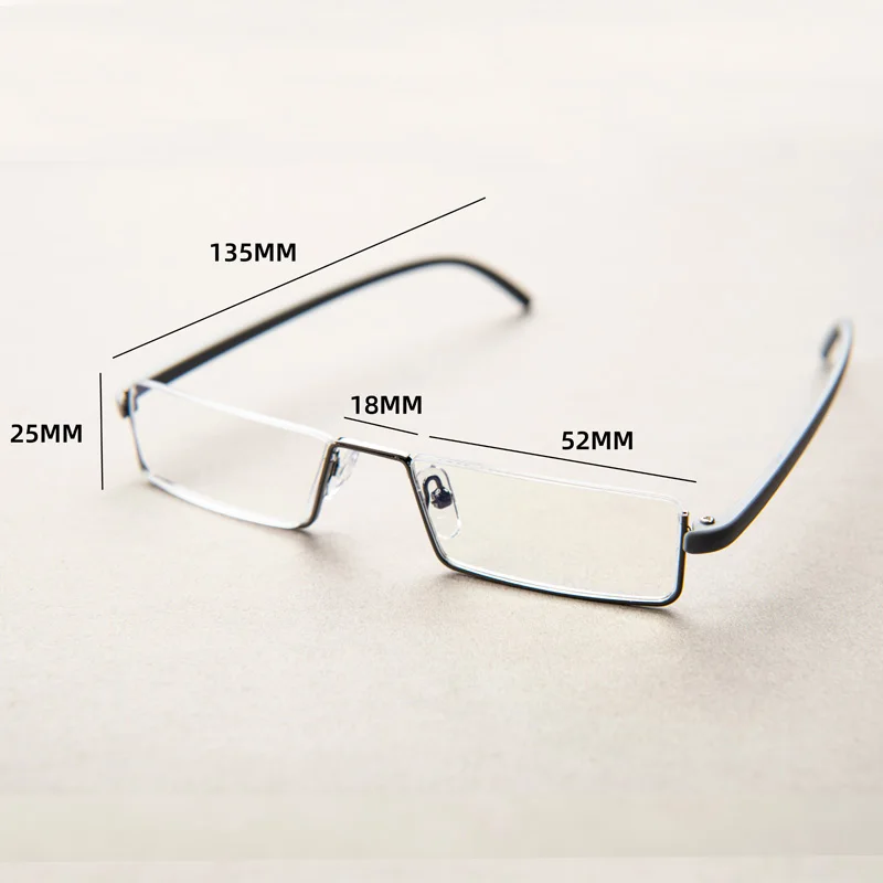 Blaulicht-blockierende Lesebrille für Männer, Metallrahmen, Leser, Lupe, Presbyopie-Linse, Brillen mit Etui + 1,25 + 1,75 + 2,25 – Detail 1