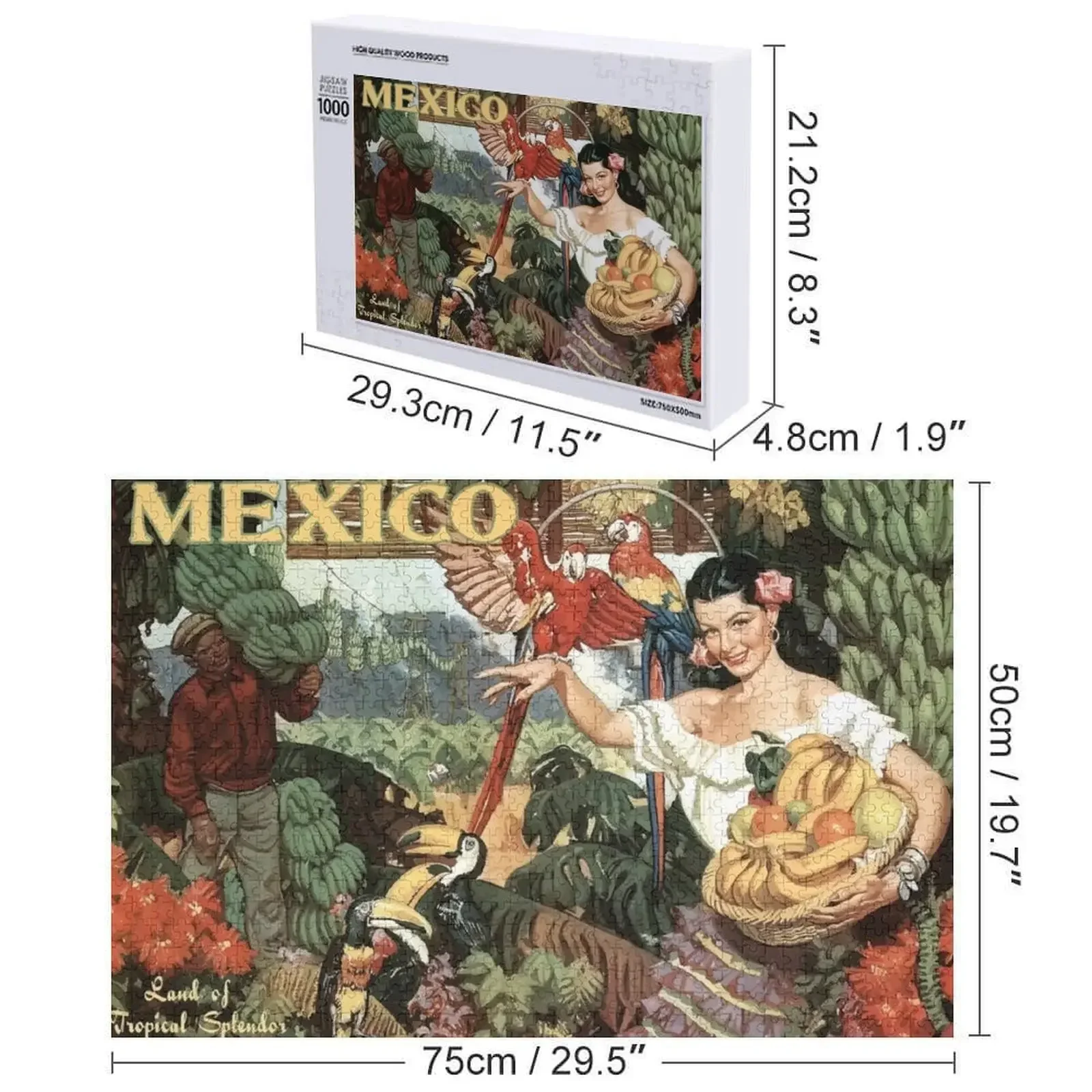 Affiche de voyage Vintage du mexique, Puzzle, cadeaux personnalisés, Photo personnalisée, Photo personnalisée avec Photo