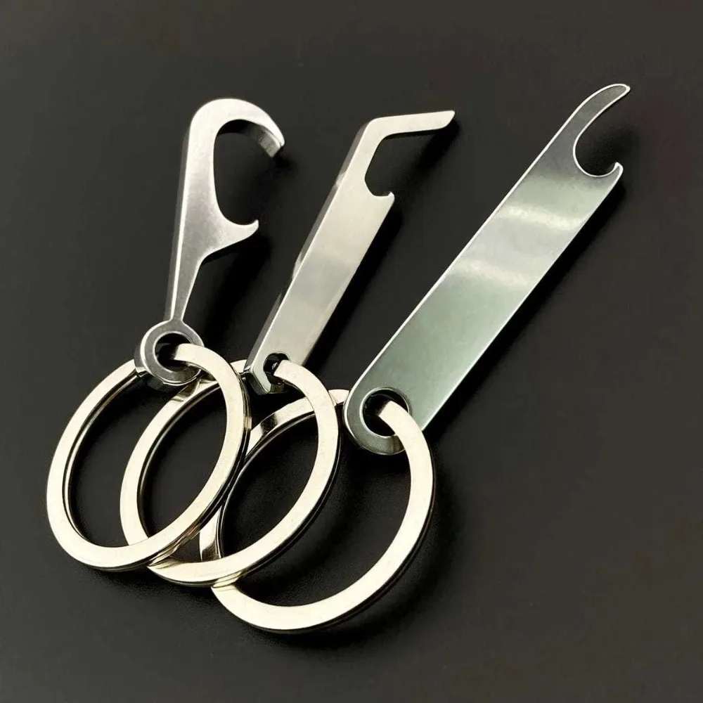 

Mini Titanium Alloy Bottle Opener Keychain Metal Key Ring Stainless Steel Portable Kitchen Outdoor Small Tool Pendant Men Gift
