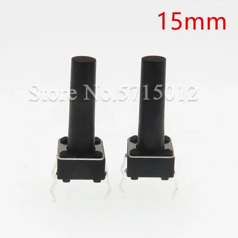 500pcs 6*6*15mm Black button vertical 4pin Key switch Tactile Push Button switch for Induction cooker