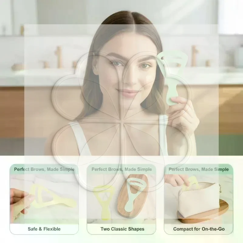 2/6/10Pcs Eyebrow Drawing Assistant Natural Arc Eyebrow Shaping Card Reusable Plastic Template Convenient To Carry For Travel
