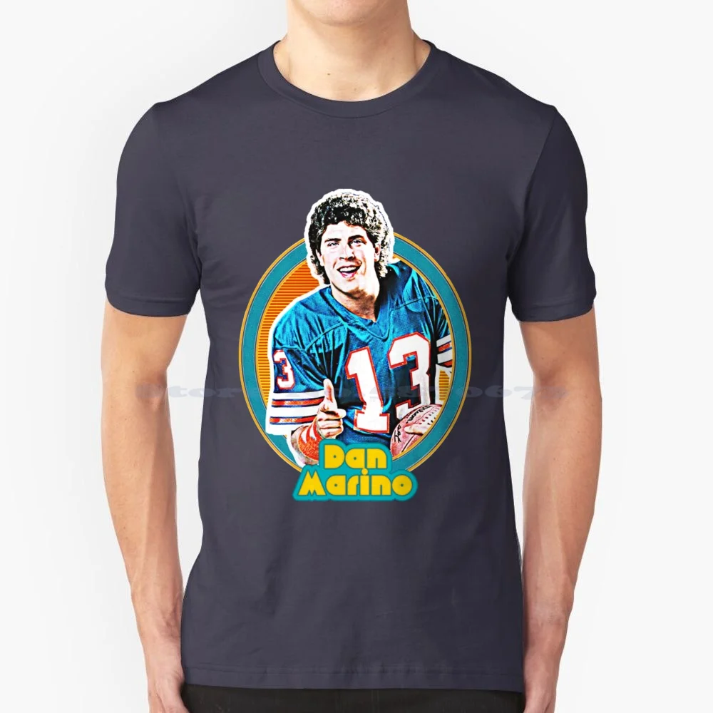 Dan Marino Retro 80S Football T Shirt 100% Cotton Tee Sports Fins Up Funny Florida Ace Ventura Dan Marino Retro 80S Football