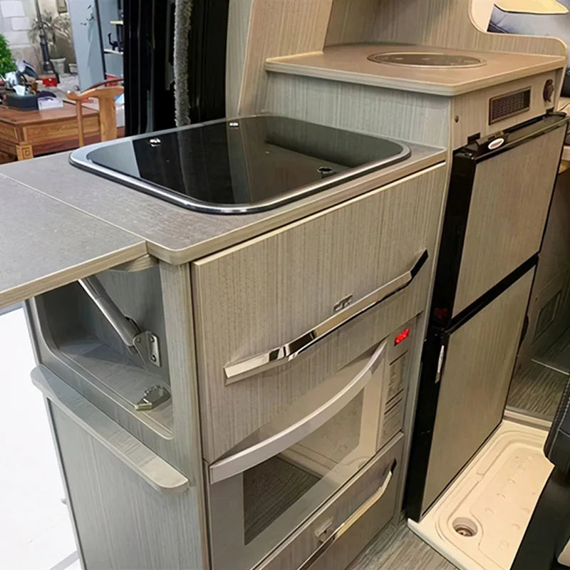 Luxury Camping Waterproof Rv Kitchen Cabinet New Modern Camp Aluminum Kitchen Cabinet for Camper Van Trailer Rv Motorhome