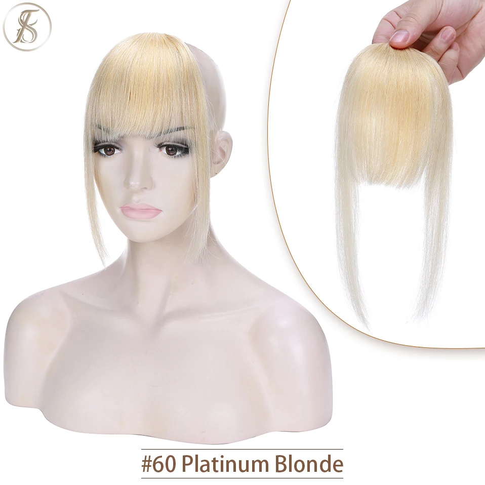 Tess franja de cabelo natural 9g, cabelo humano com templos, 11 polegadas, acessórios de peruca falsa invisível, clipe em franja para mulheres