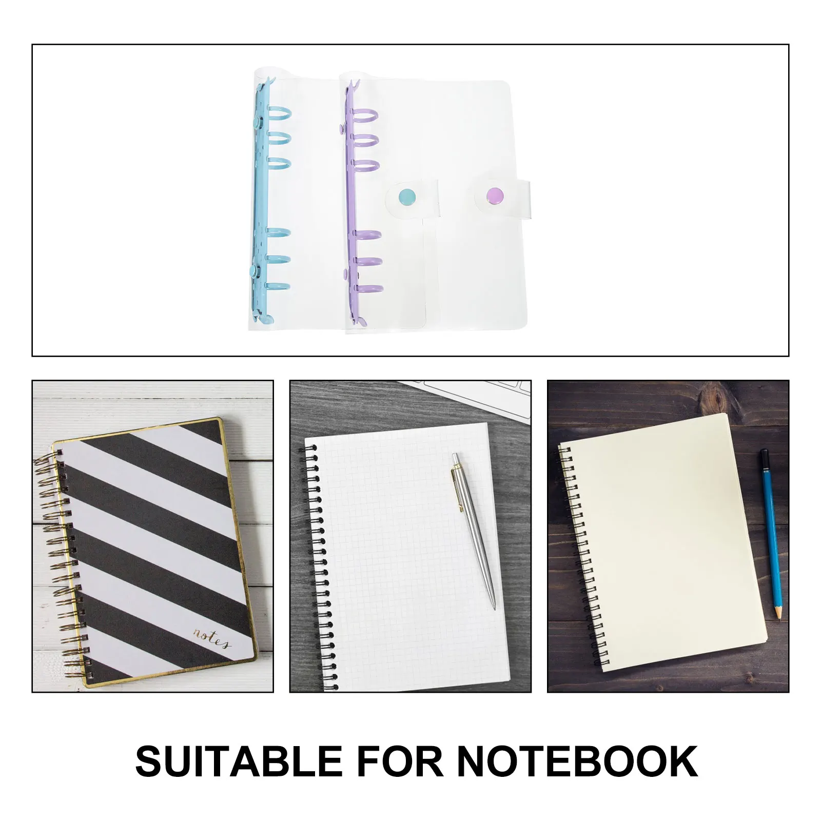 

2 Pcs Spiral Notebooks Binder Covers Loose Leaf Folder Diary Pvc Binders for Transparent Journal