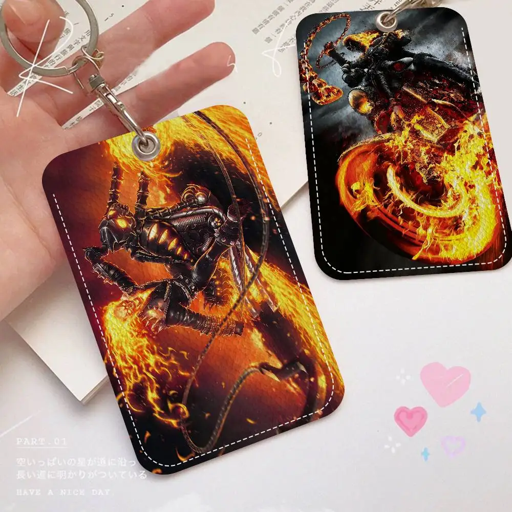 Ghost Rider 1pc INS Creative Cartoon Student Campus Card Holder For Meal Card, Bus Card, Work Card, Etc