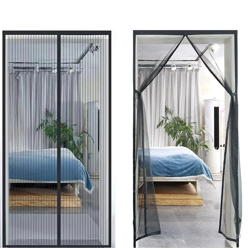 Summer Magnetic Screen Door Curtain, Anti Mosquito Net Insect Fly Bug Curtains Automatic Closing Mesh Anti Mosquito Door Curtain